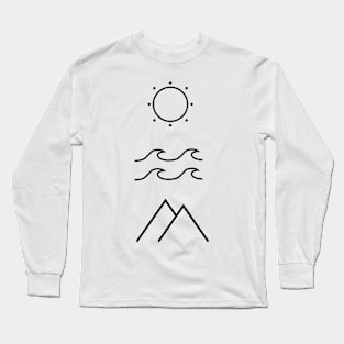 Sun Waves Mountains Long Sleeve T-Shirt
